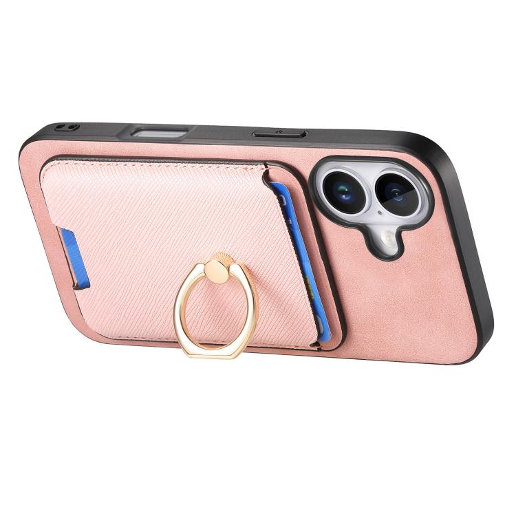 For iPhone 17 Retro Cross Leather Card Bag MagSafe Phone Case
