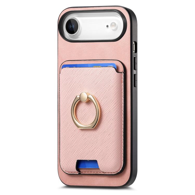 For iPhone Air Retro Cross Leather Card Bag MagSafe Phone Case