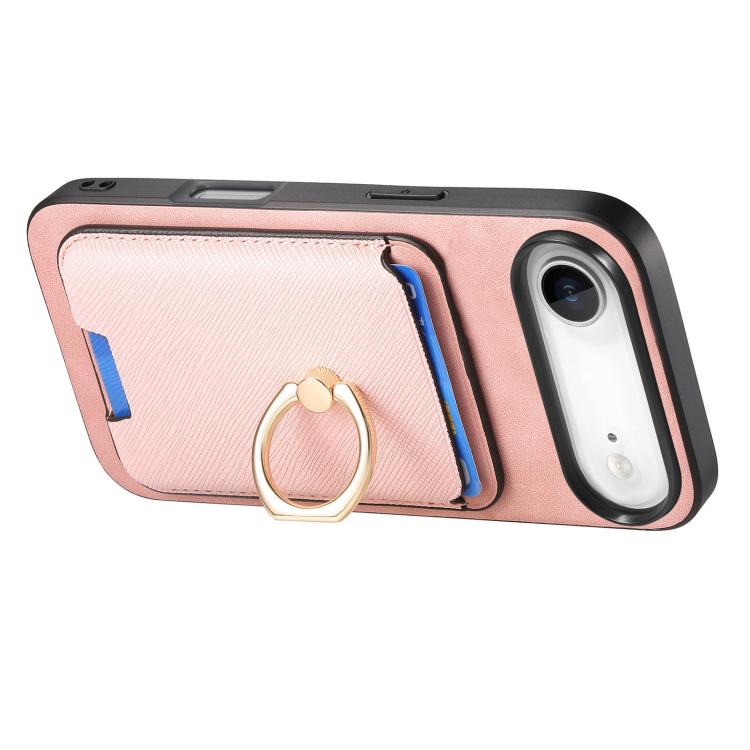 For iPhone Air Retro Cross Leather Card Bag MagSafe Phone Case