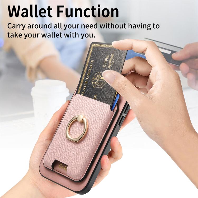 For iPhone Air Retro Cross Leather Card Bag MagSafe Phone Case
