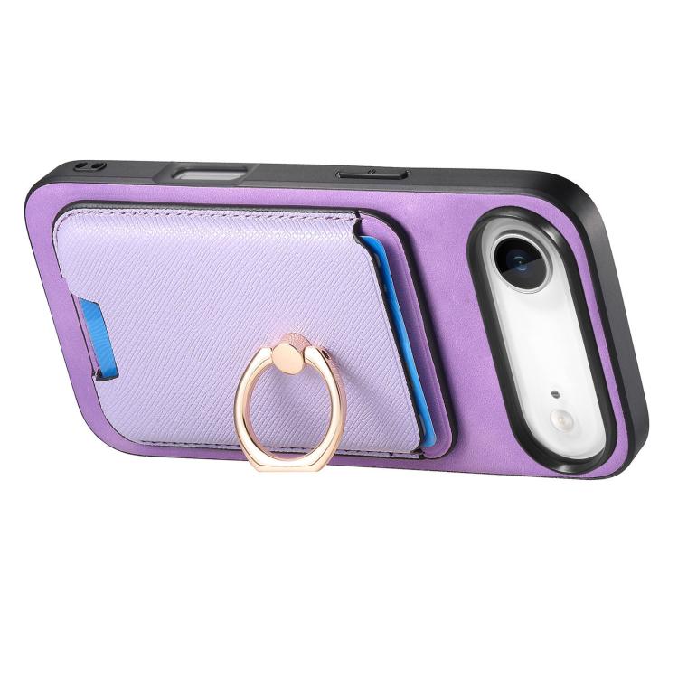 For iPhone Air Retro Cross Leather Card Bag MagSafe Phone Case