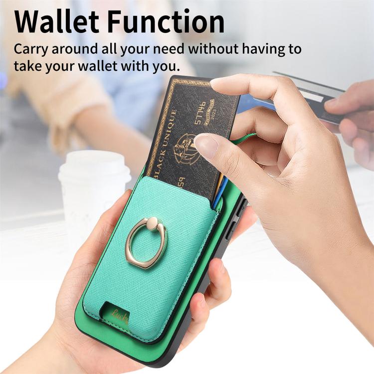 For iPhone Air Retro Cross Leather Card Bag MagSafe Phone Case