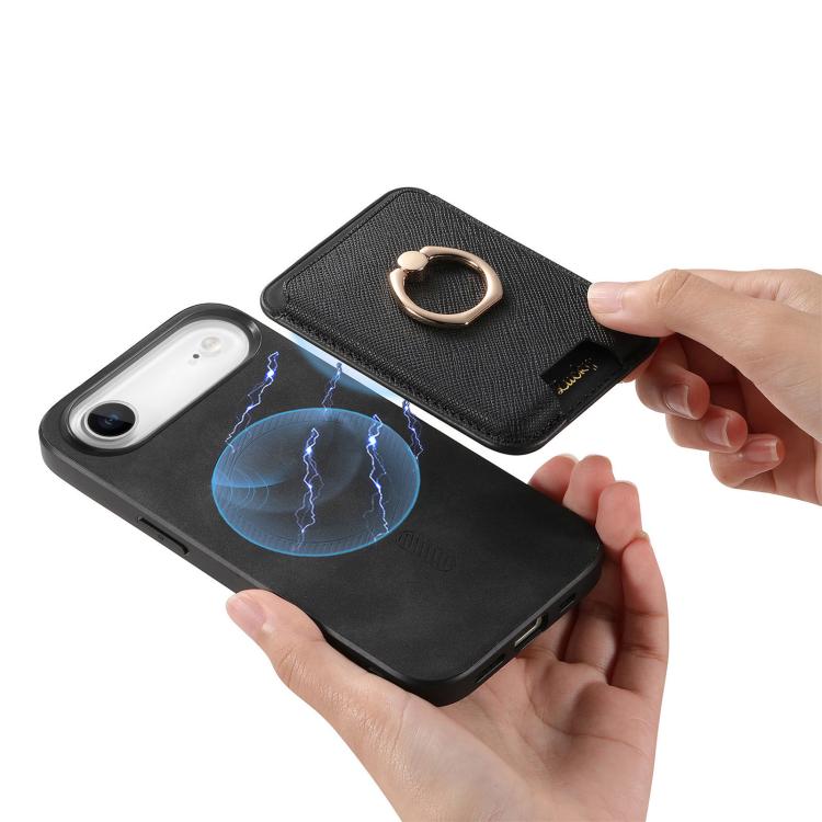 For iPhone Air Retro Cross Leather Card Bag MagSafe Phone Case