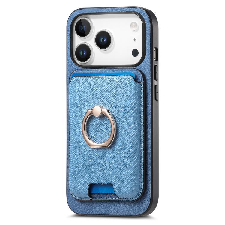 For iPhone 17 Pro Retro Cross Leather Card Bag MagSafe Phone Case