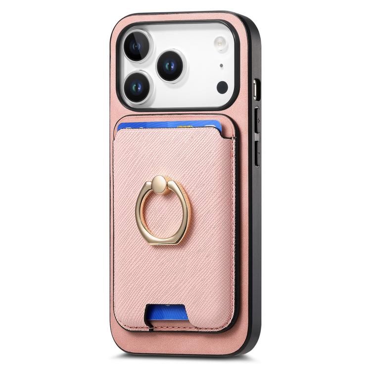 For iPhone 17 Pro Retro Cross Leather Card Bag MagSafe Phone Case
