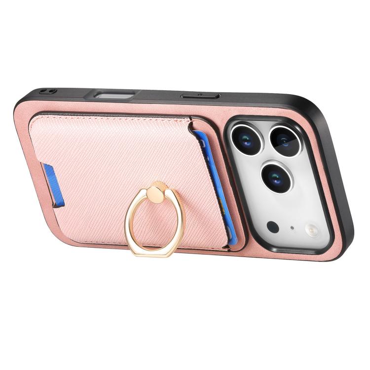 For iPhone 17 Pro Retro Cross Leather Card Bag MagSafe Phone Case