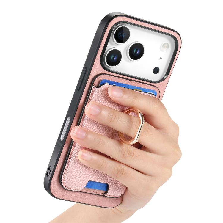 For iPhone 17 Pro Retro Cross Leather Card Bag MagSafe Phone Case