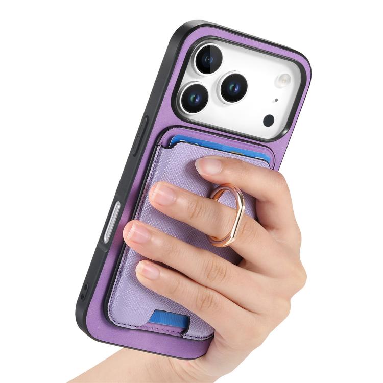 For iPhone 17 Pro Retro Cross Leather Card Bag MagSafe Phone Case
