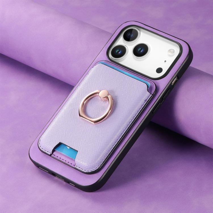 For iPhone 17 Pro Retro Cross Leather Card Bag MagSafe Phone Case