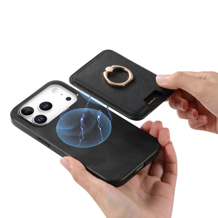 For iPhone 17 Pro Retro Cross Leather Card Bag MagSafe Phone Case