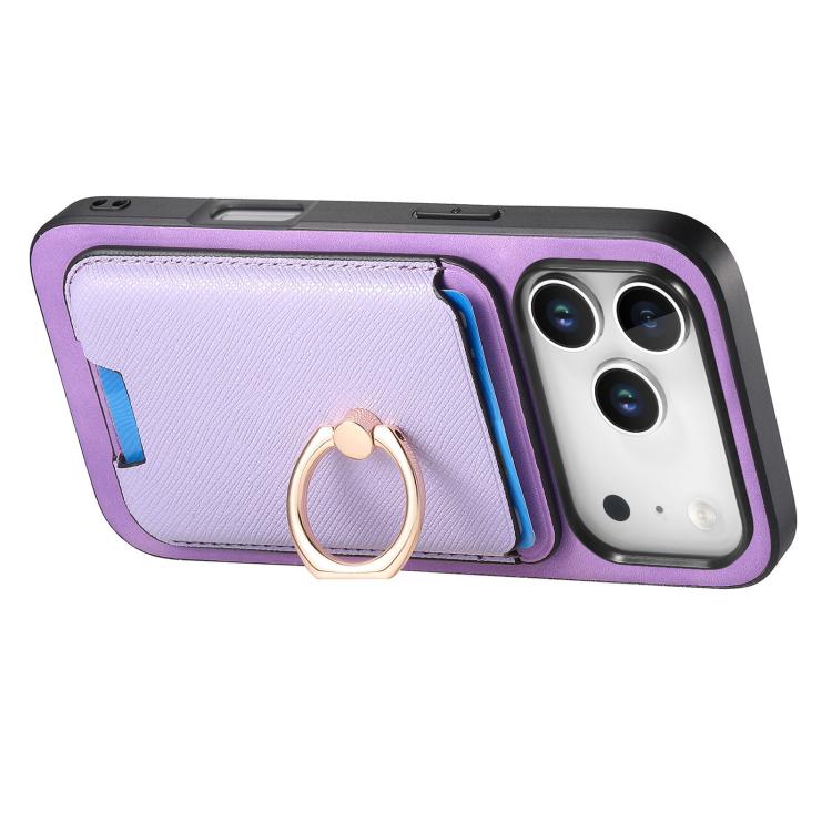 For iPhone 17 Pro Max Retro Cross Leather Card Bag MagSafe Phone Case