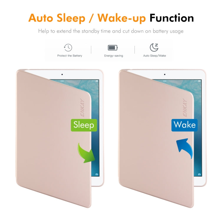 For iPad Air / Air 2 / 9.7 2017 / 2018 ENKAY 360 Rotation TPU Leather Smart Tablet Case with Pen Slot
