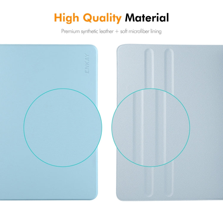 For iPad Air 10.5 / Pro 10.5 / 10.2 ENKAY 360 Rotation TPU Leather Smart Tablet Case with Pen Slot