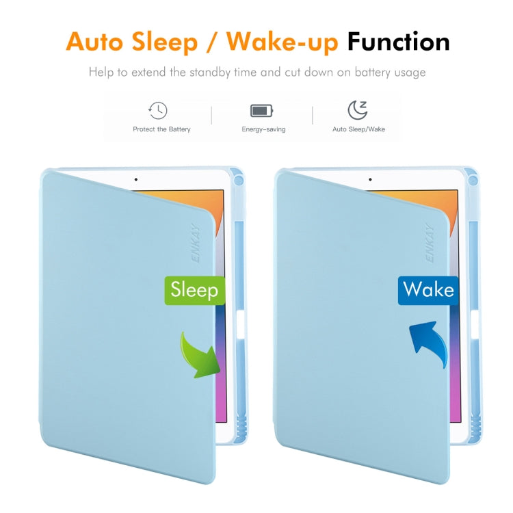 For iPad Air 10.5 / Pro 10.5 / 10.2 ENKAY 360 Rotation TPU Leather Smart Tablet Case with Pen Slot