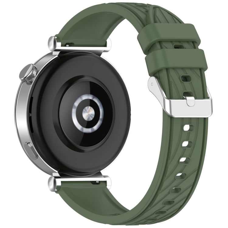 For Huawei Watch GT 5 Pro 42mm Line Texture Quick Release Silicone Watch Band