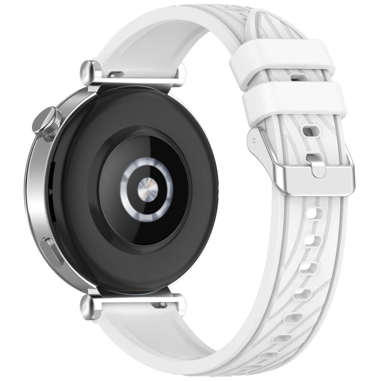 For Huawei Watch GT 5 Pro 42mm Line Texture Quick Release Silicone Watch Band