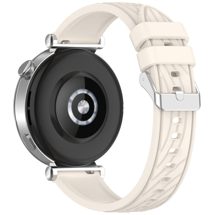 For Huawei Watch GT 5 Pro 42mm Line Texture Quick Release Silicone Watch Band