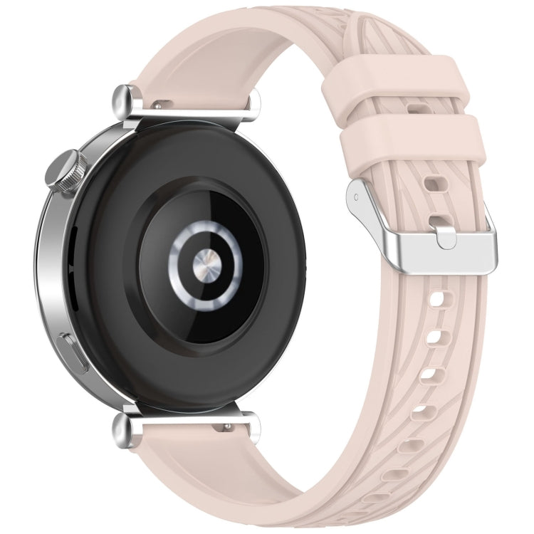 For Huawei Watch GT 5 Pro 42mm Line Texture Quick Release Silicone Watch Band
