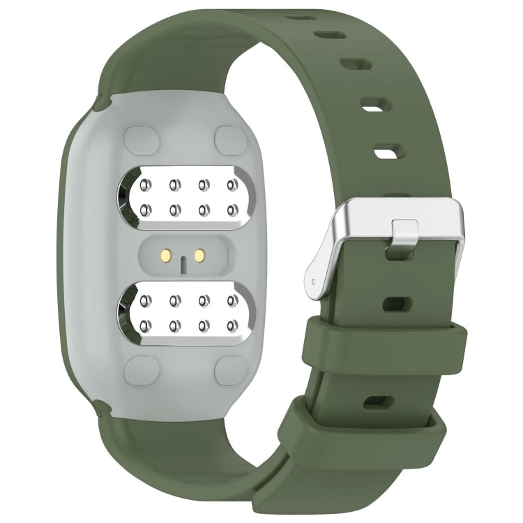 For EmeTerm Fashion Solid Color Silver Buckle Silicone Watch Band