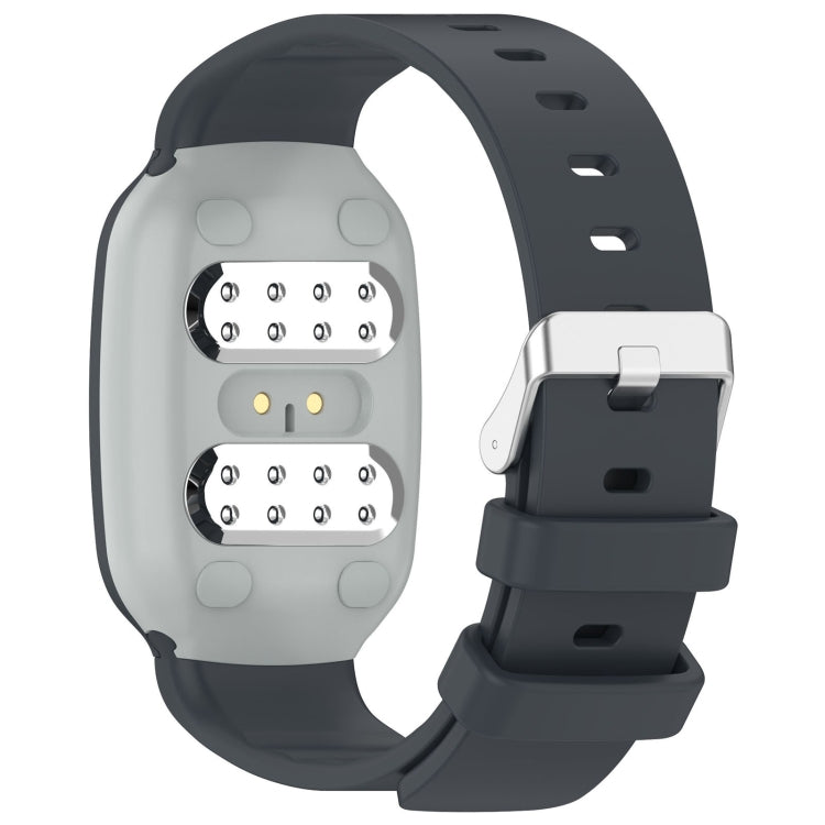 For EmeTerm Fashion Solid Color Silver Buckle Silicone Watch Band