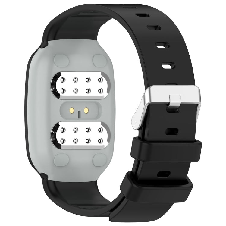 For EmeTerm Fashion Solid Color Silver Buckle Silicone Watch Band