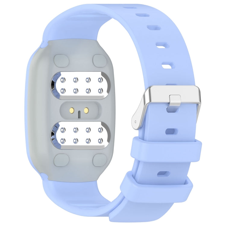 For EmeTerm Fashion Solid Color Silver Buckle Silicone Watch Band