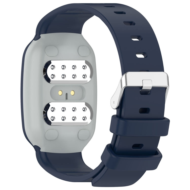 For EmeTerm Fashion Solid Color Silver Buckle Silicone Watch Band
