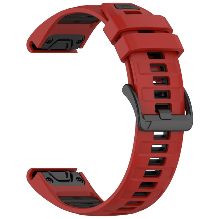 For Garmin Fenix 8 AMOLED 47mm Dual Color Quick Release Steel Buckle 22mm Silicone Watch Band