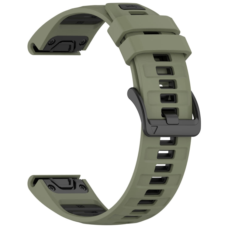 For Garmin Fenix 8 AMOLED 47mm Dual Color Quick Release Steel Buckle 22mm Silicone Watch Band
