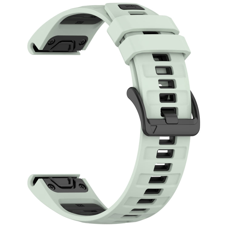 For Garmin Fenix 8 MIP 51mm Dual Color Quick Release Steel Buckle 26mm Silicone Watch Band
