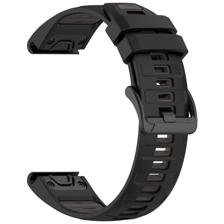 For Garmin Fenix 8 MIP 51mm Dual Color Quick Release Steel Buckle 26mm Silicone Watch Band