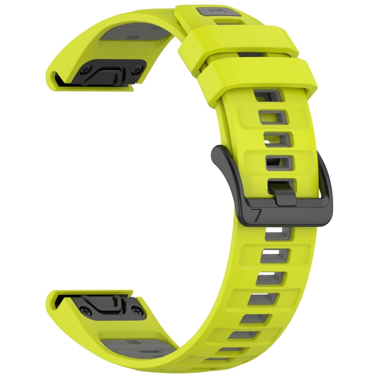 For Garmin Fenix 8 MIP 51mm Dual Color Quick Release Steel Buckle 26mm Silicone Watch Band