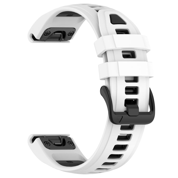 For Garmin Fenix 8 AMOLED 43mm Dual Color Quick Release Steel Buckle 20mm Silicone Watch Band
