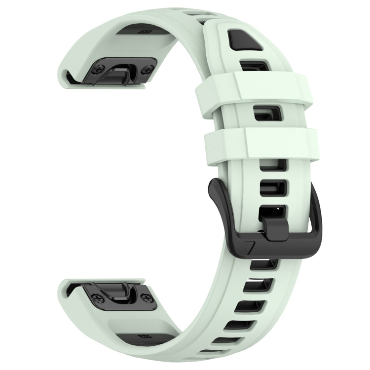 For Garmin Fenix 8 AMOLED 43mm Dual Color Quick Release Steel Buckle 20mm Silicone Watch Band