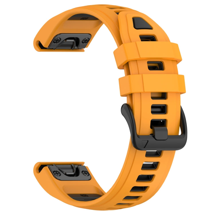 For Garmin Fenix 8 AMOLED 43mm Dual Color Quick Release Steel Buckle 20mm Silicone Watch Band
