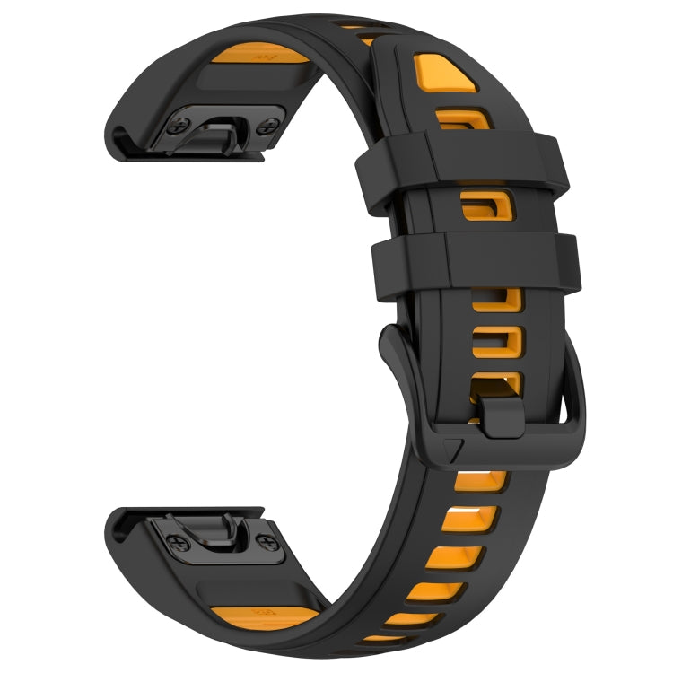 For Garmin Fenix 8 AMOLED 43mm Dual Color Quick Release Steel Buckle 20mm Silicone Watch Band
