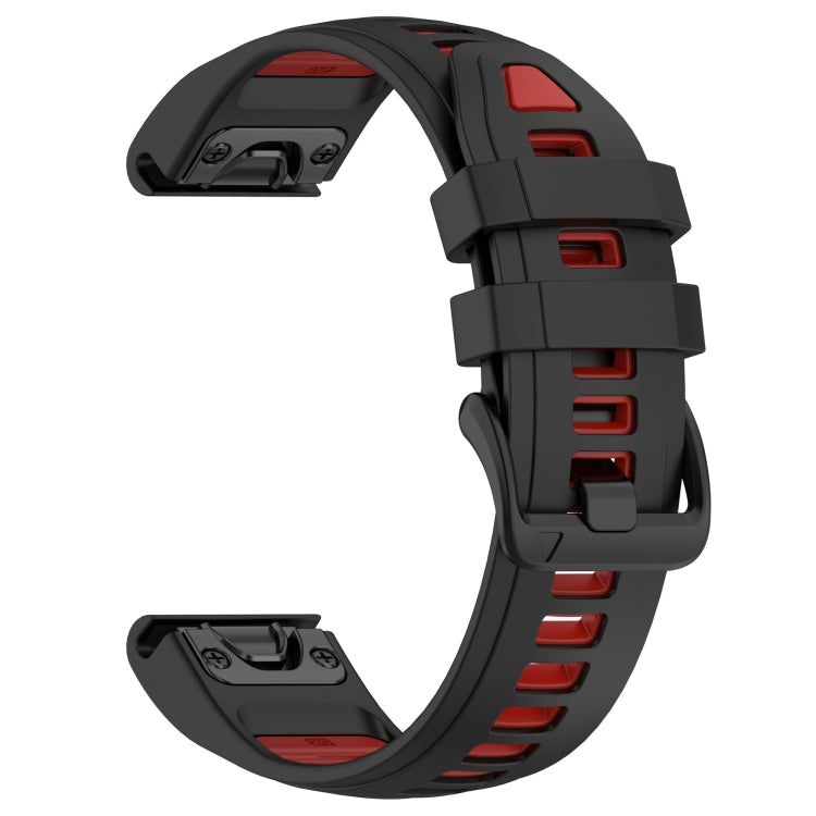 For Garmin Fenix 8 AMOLED 43mm Dual Color Quick Release Steel Buckle 20mm Silicone Watch Band