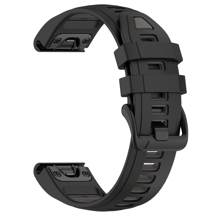 For Garmin Fenix 8 AMOLED 43mm Dual Color Quick Release Steel Buckle 20mm Silicone Watch Band