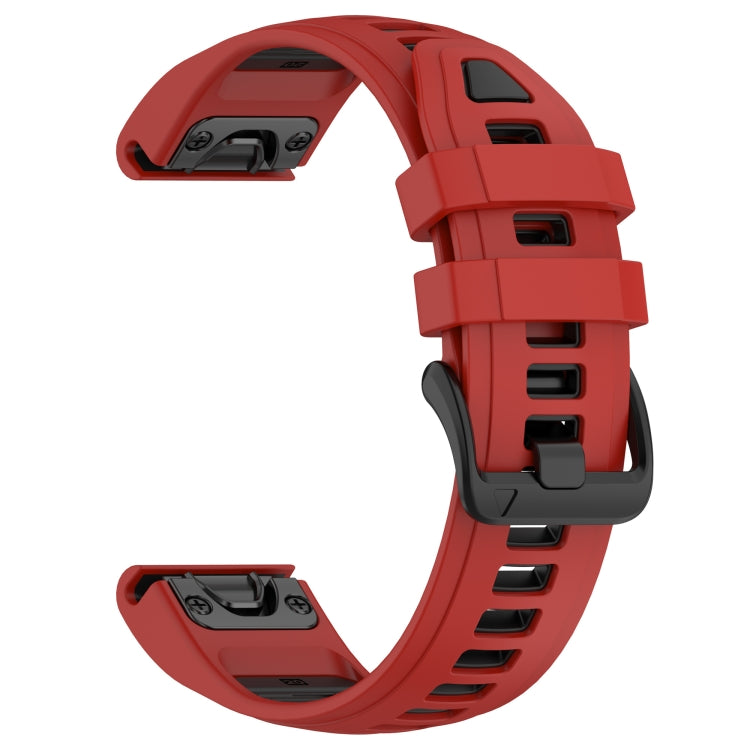For Garmin Fenix 8 AMOLED 43mm Dual Color Quick Release Steel Buckle 20mm Silicone Watch Band