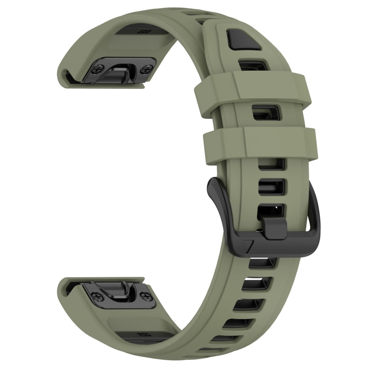 For Garmin Fenix 8 AMOLED 43mm Dual Color Quick Release Steel Buckle 20mm Silicone Watch Band