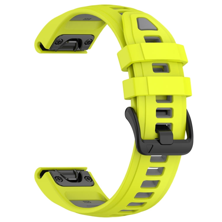 For Garmin Fenix 8 AMOLED 43mm Dual Color Quick Release Steel Buckle 20mm Silicone Watch Band