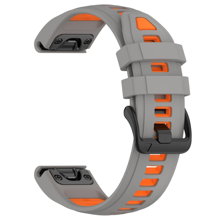 For Garmin Fenix 8 AMOLED 43mm Dual Color Quick Release Steel Buckle 20mm Silicone Watch Band