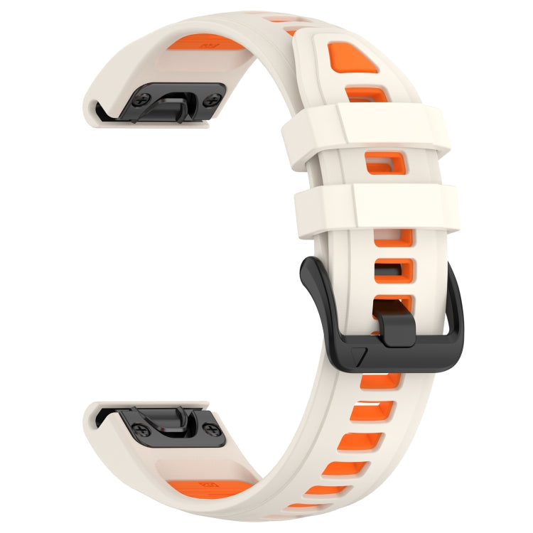 For Garmin Fenix 8 AMOLED 43mm Dual Color Quick Release Steel Buckle 20mm Silicone Watch Band