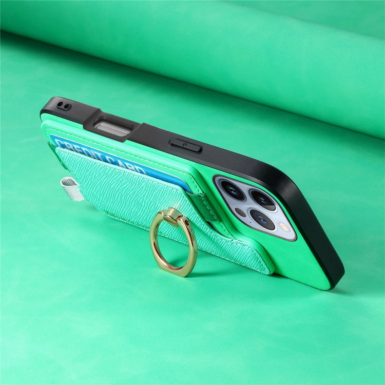 For iPhone 16 Pro Max Retro Magsafe Cross Leather Ring Holder Card Bag Phone Case