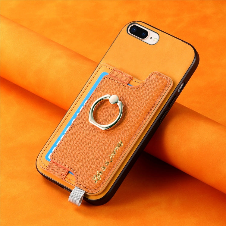 For iPhone XR Retro Magsafe Cross Leather Ring Holder Card Bag Phone Case