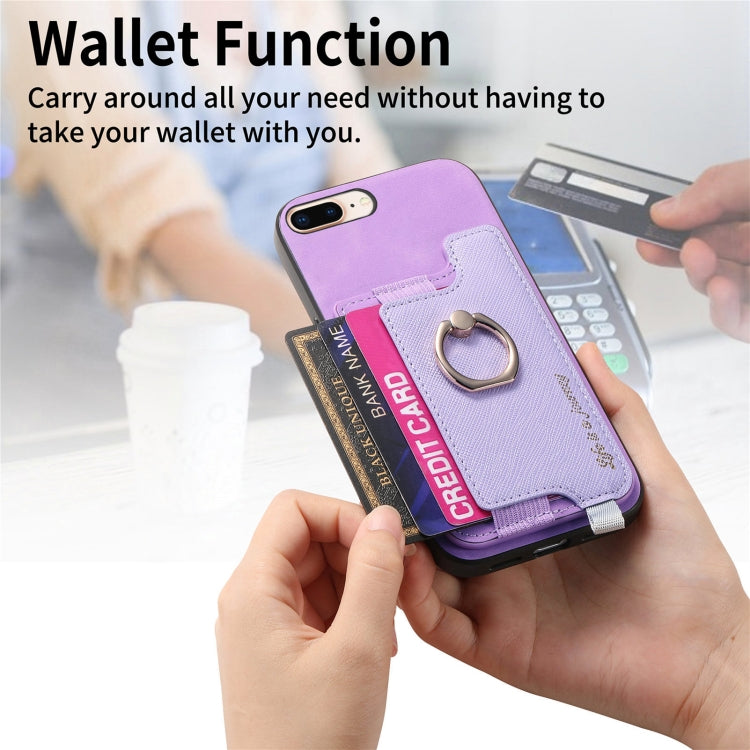 For iPhone XS Max Retro Magsafe Cross Leather Ring Holder Card Bag Phone Case