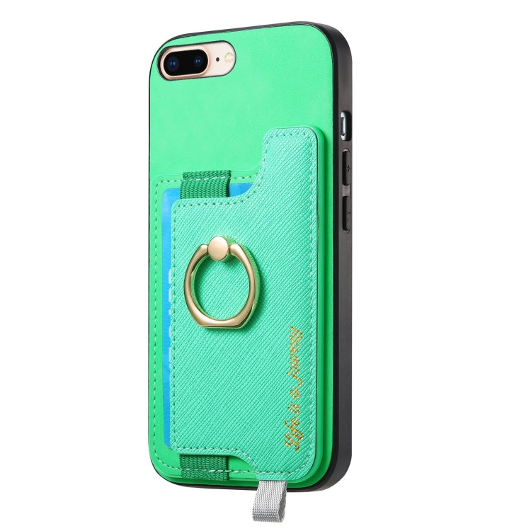 For iPhone XS Max Retro Magsafe Cross Leather Ring Holder Card Bag Phone Case