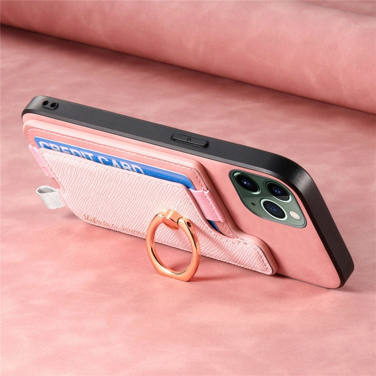 For iPhone 11 Pro Max Retro Magsafe Cross Leather Ring Holder Card Bag Phone Case