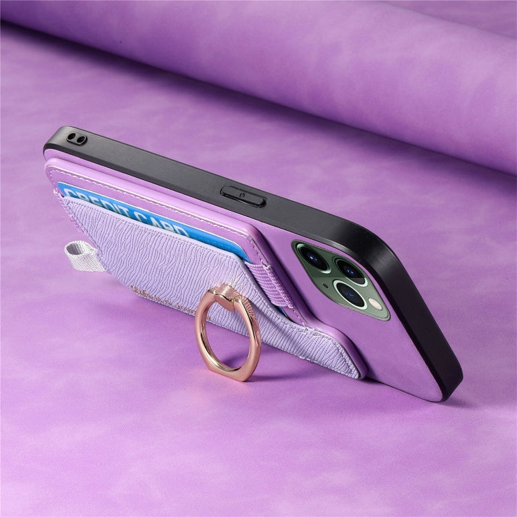 For iPhone 11 Pro Max Retro Magsafe Cross Leather Ring Holder Card Bag Phone Case