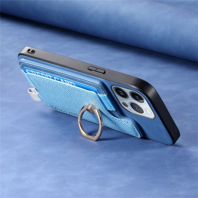 For iPhone 13 Pro Max Retro Magsafe Cross Leather Ring Holder Card Bag Phone Case